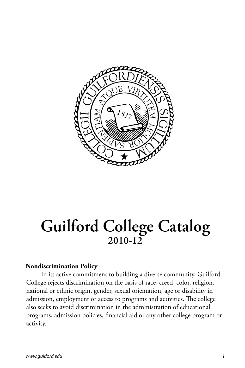 Guilford College Catalog 2010-12