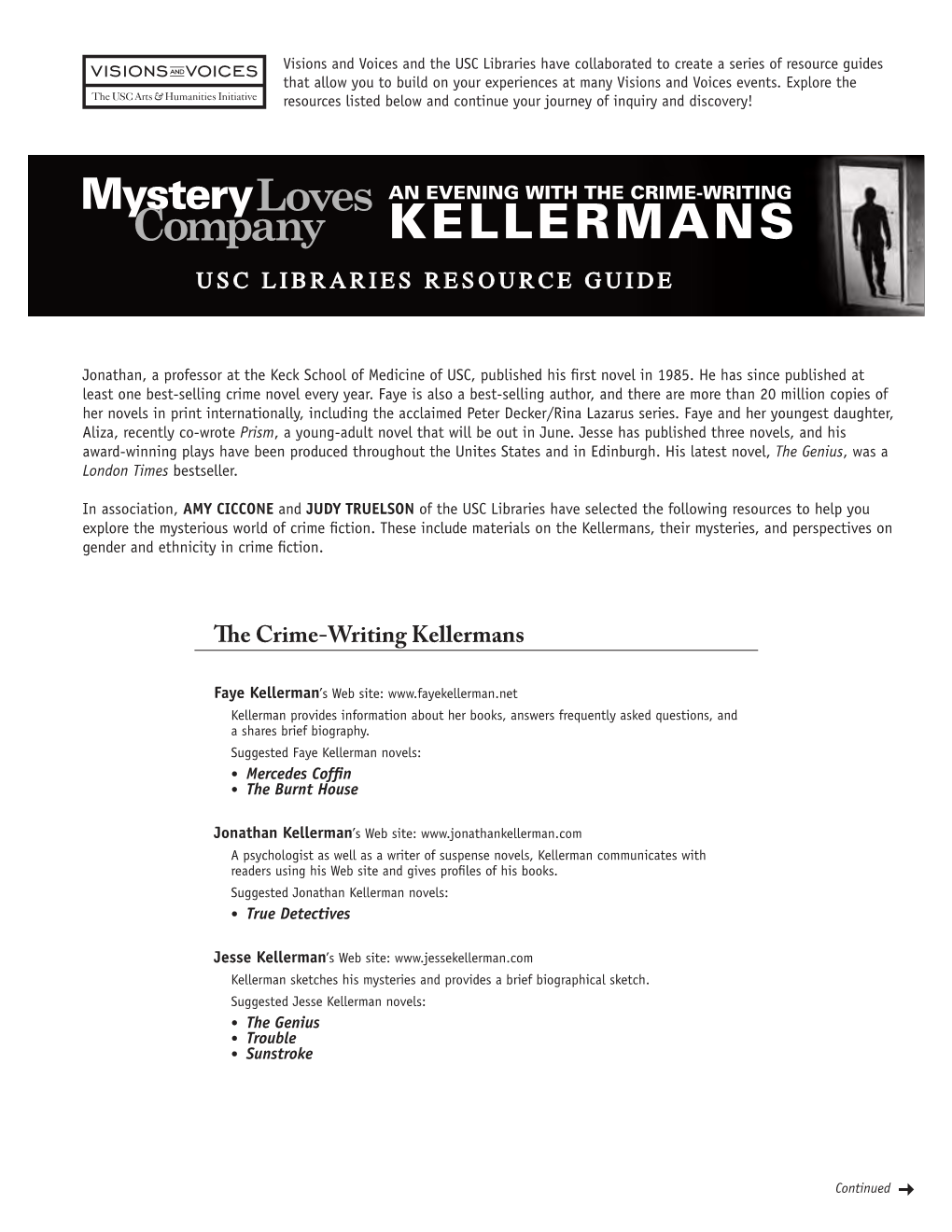 An Evening with the Crime-Writing Kellermans