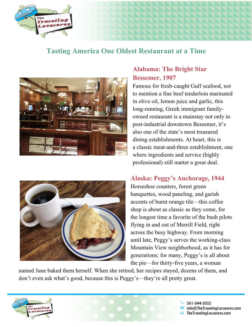 Tasting America One Oldest Restaurant at a Time