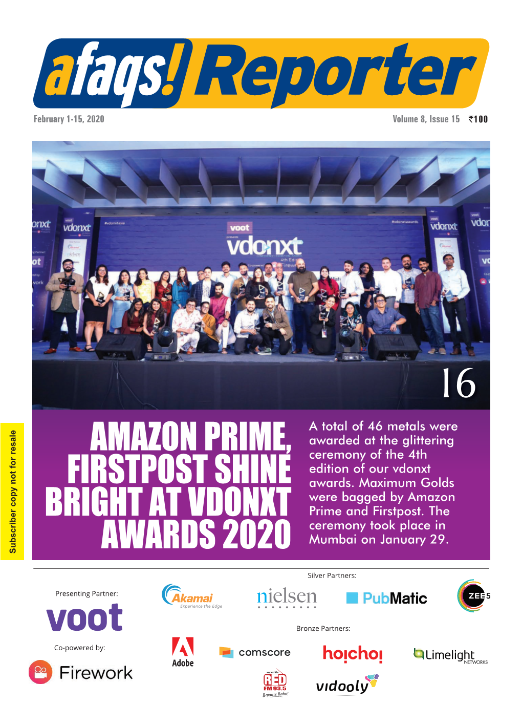 Amazon Prime, Firstpost Shine Bright at Vdonxt Awards 2020