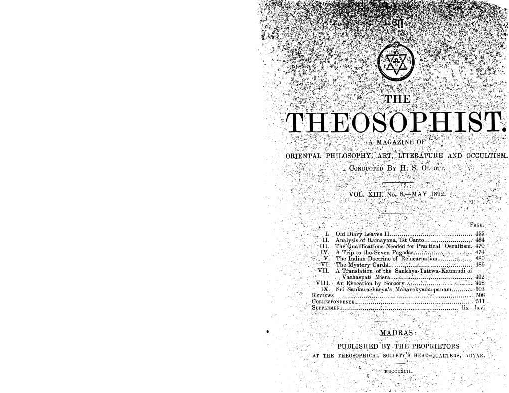 Theosophist V13 N08 May 1892