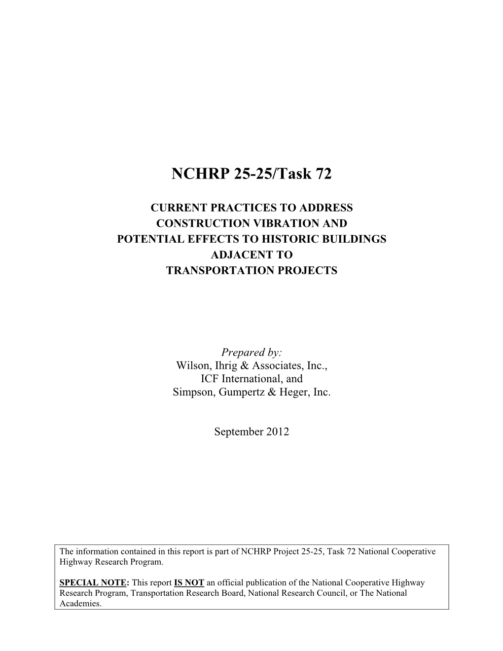 NCHRP 25-25/Task 72