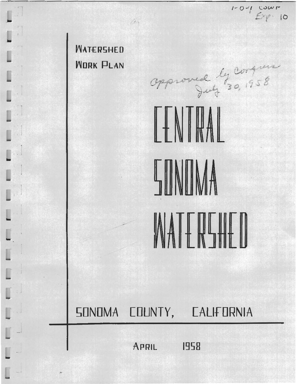 1958 Central Sonoma Watershed Plan