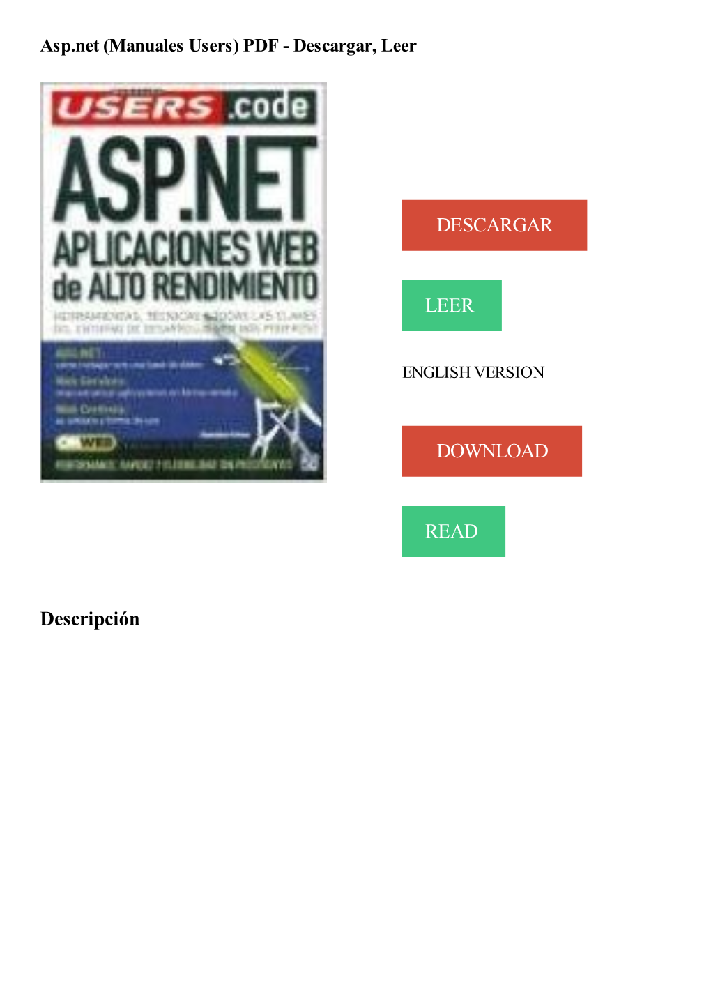 Asp.Net (Manuales Users) PDF - Descargar, Leer