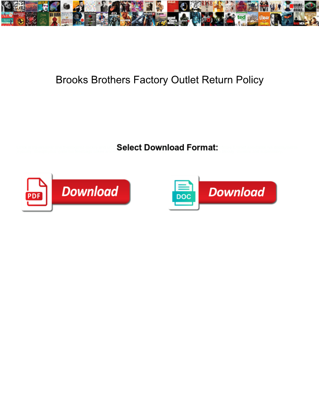 Brooks Brothers Factory Outlet Return Policy