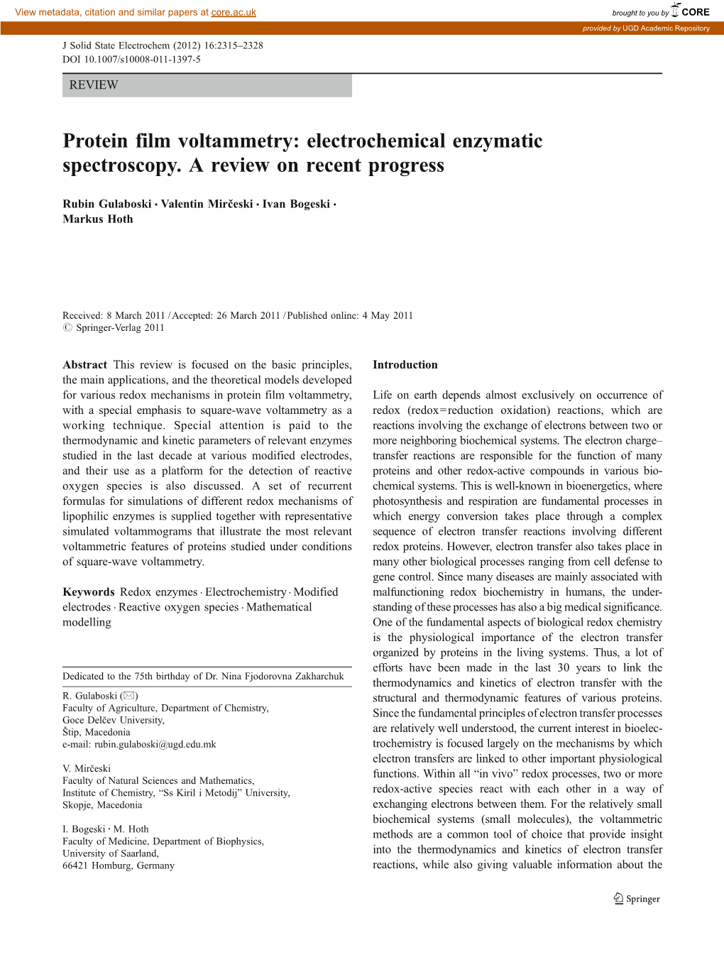 Protein Film Voltammetry: Electrochemical Enzymatic Spectroscopy