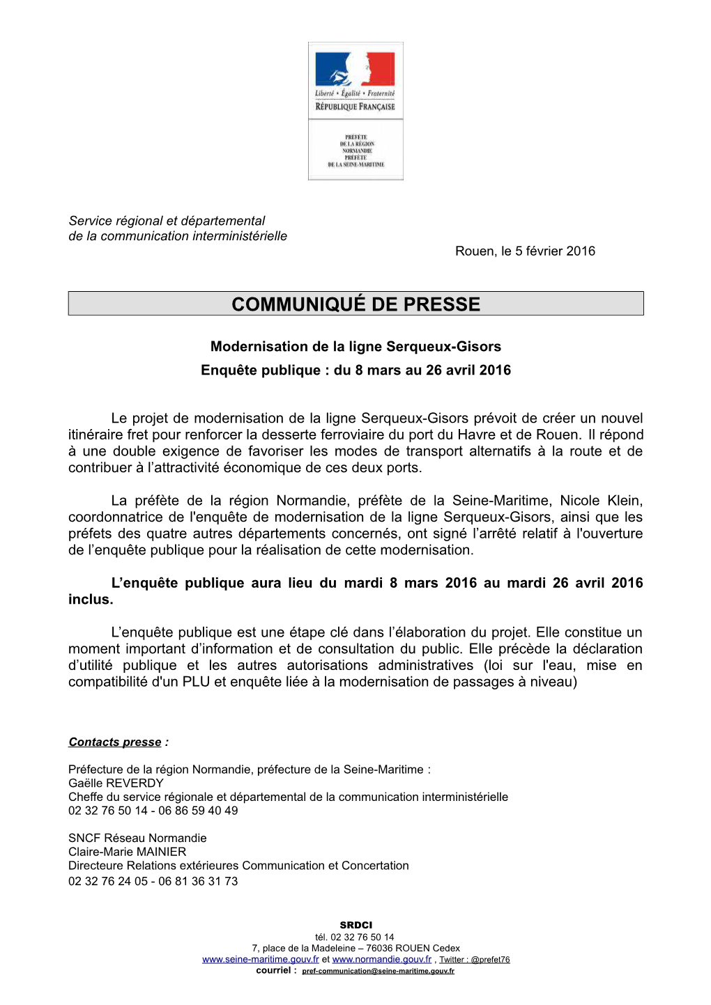 Communiqué De Presse