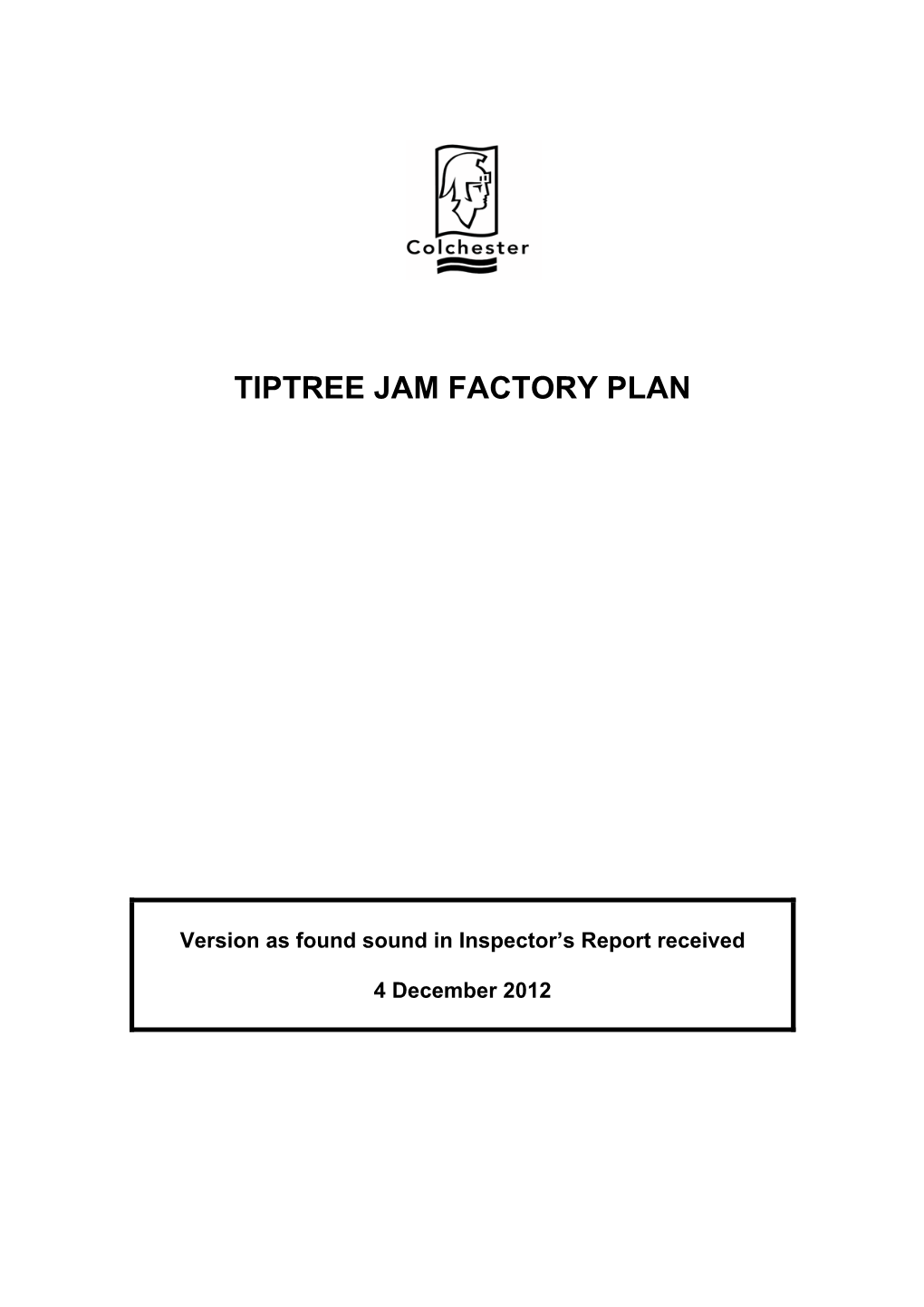 Tiptree Jam Factory Plan