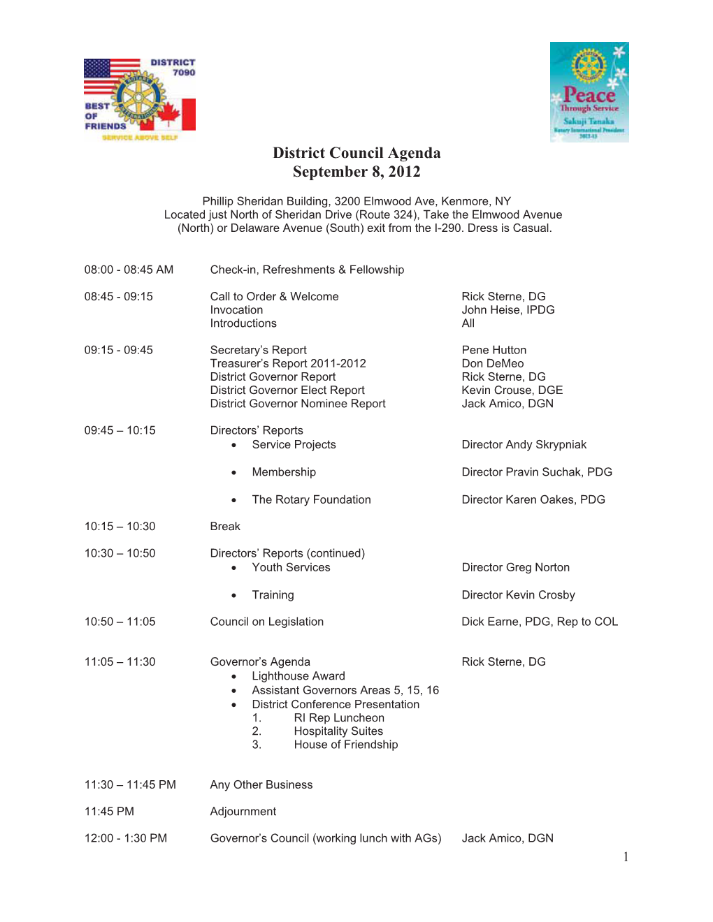 District Council Agenda September 8, 2012