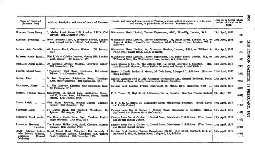 HOWARD, James Henry... ROBERTS, Frederick PETERS