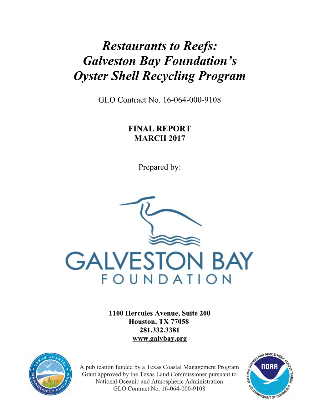 Restaurants to Reefs: Galveston Bay Foundation's Oyster Shell