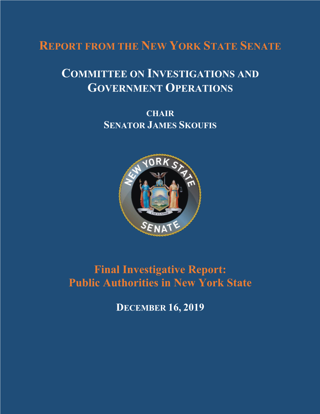 Final Investigative Report: Public Authorities in New York State