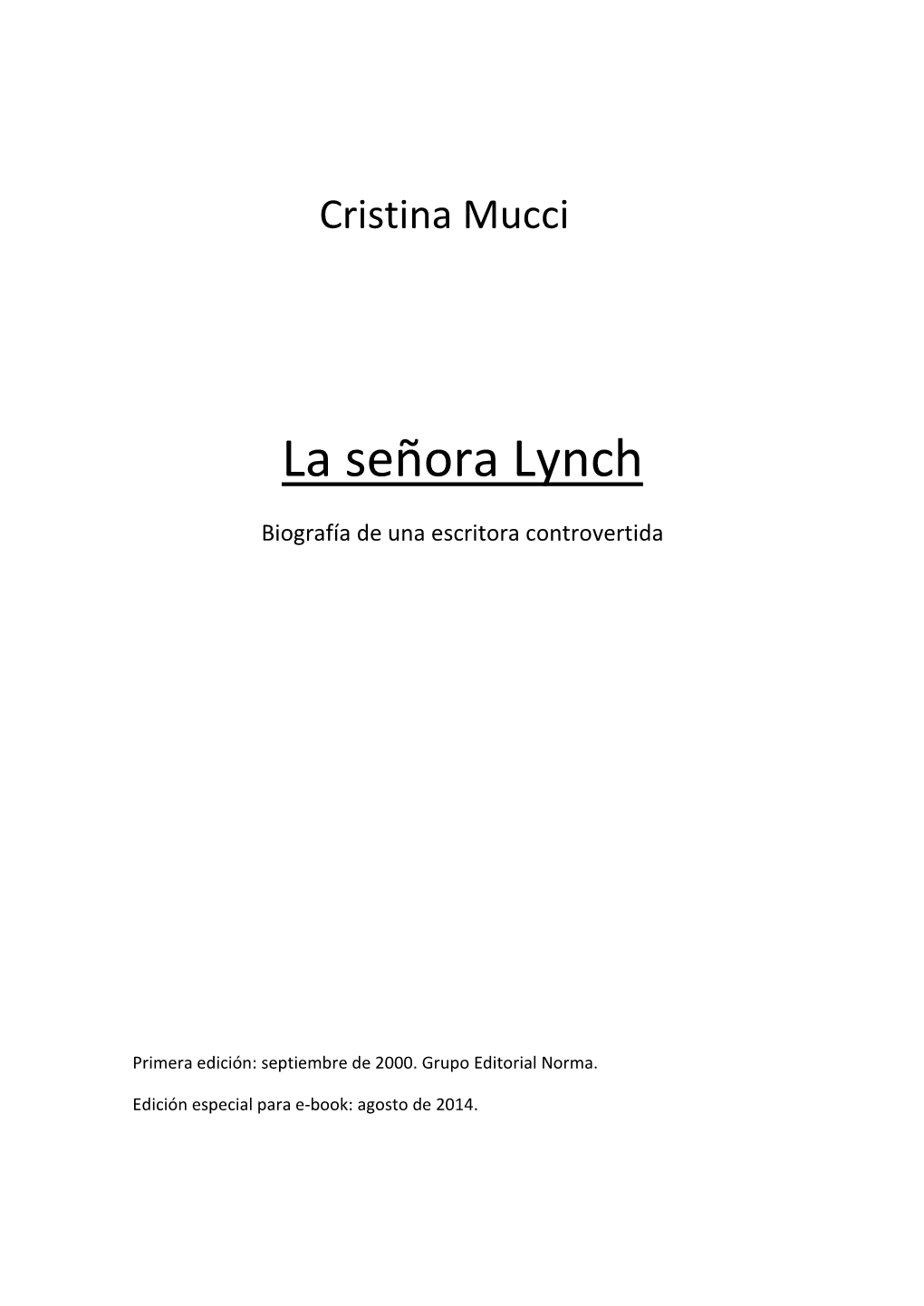 La Señora Lynch