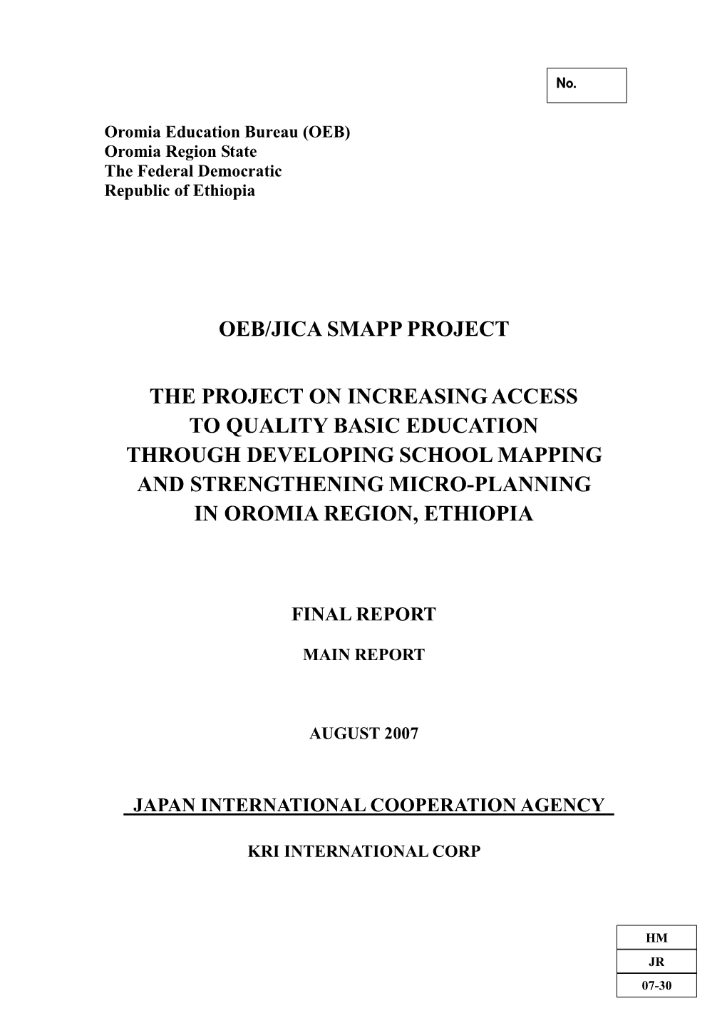 Oeb/Jica Smapp Project