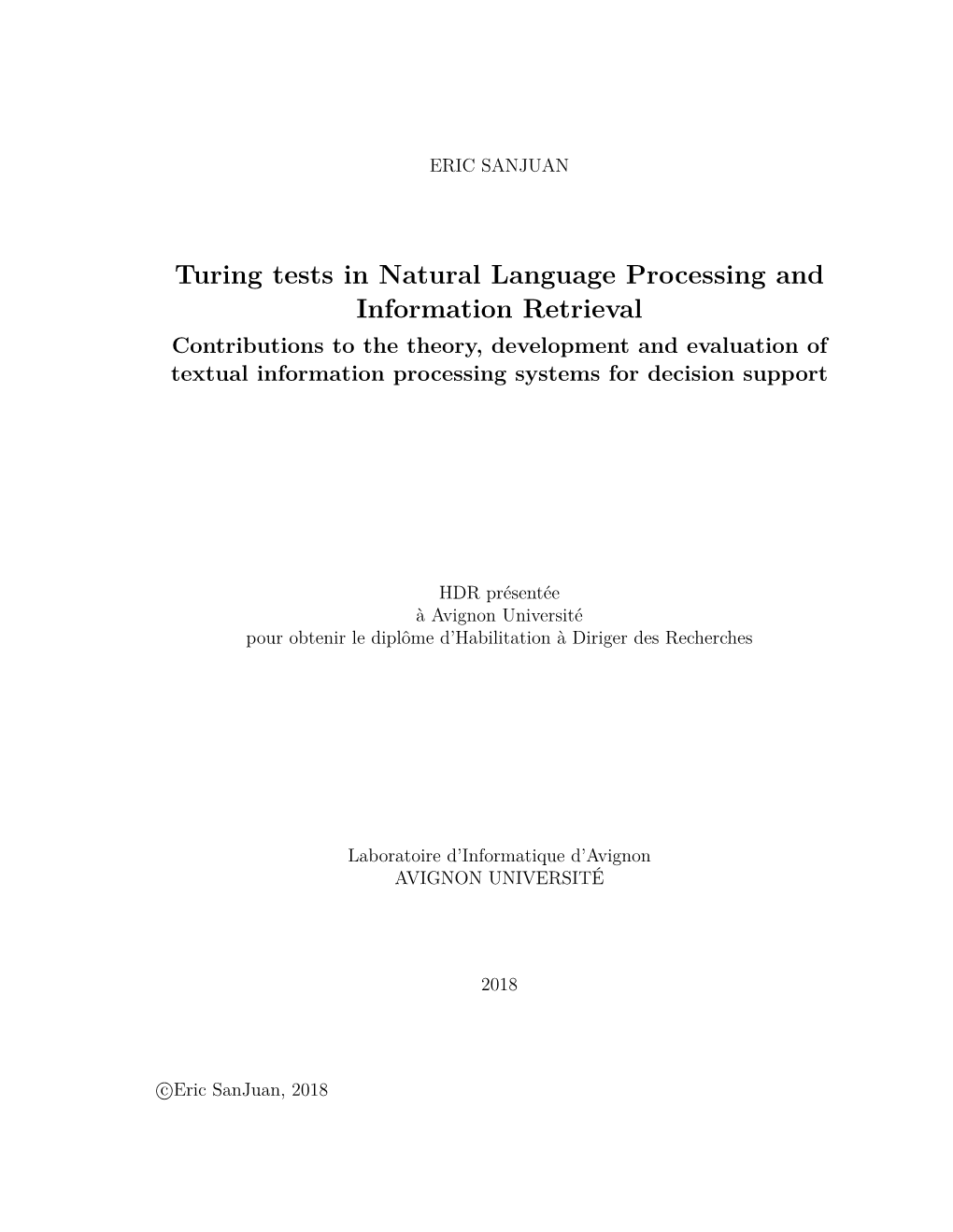 Turing Tests in Natural Language Processing And