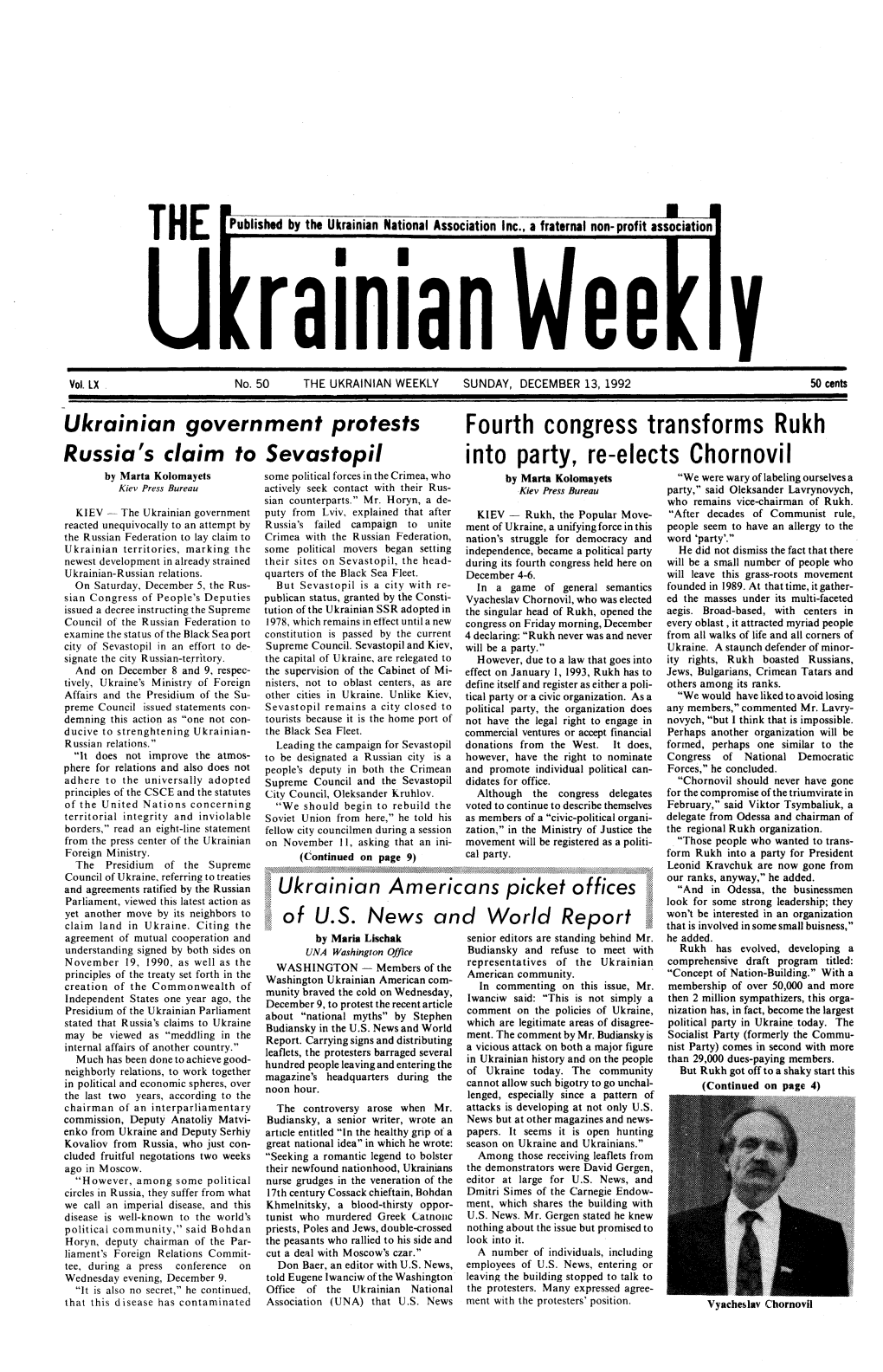 The Ukrainian Weekly 1992, No.50