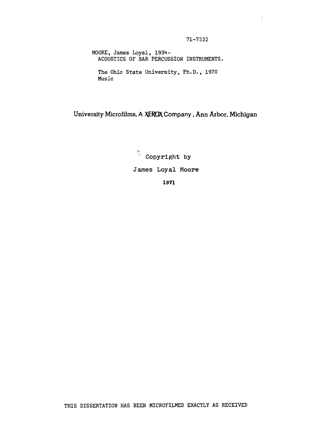 Acoustics of Bar Percussion Instruments