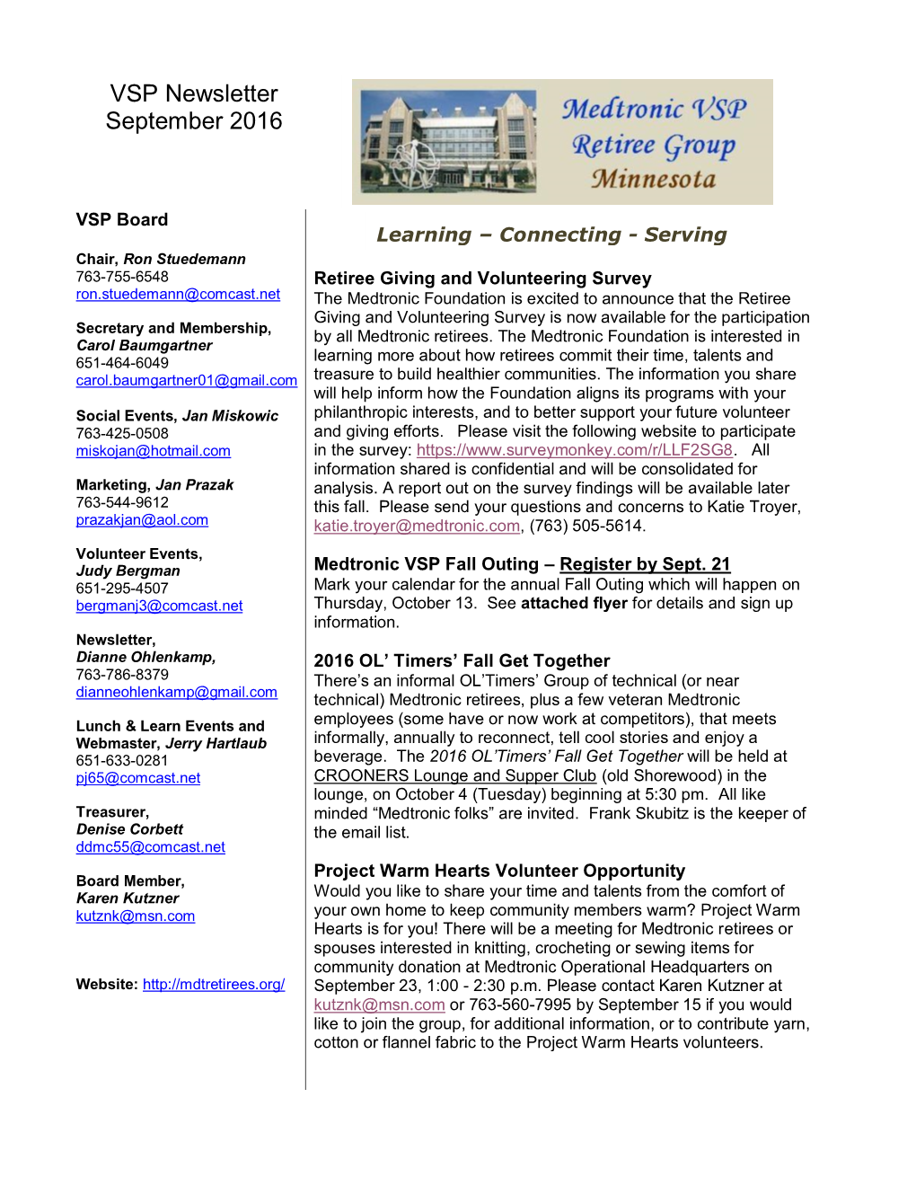 VSP Newsletter September 2016