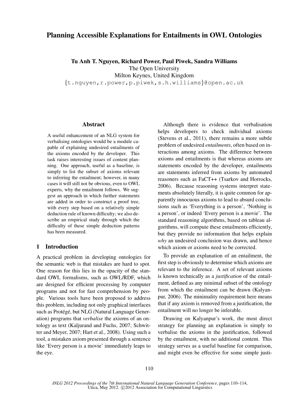 Planning Accessible Explanations for Entailments in OWL Ontologies