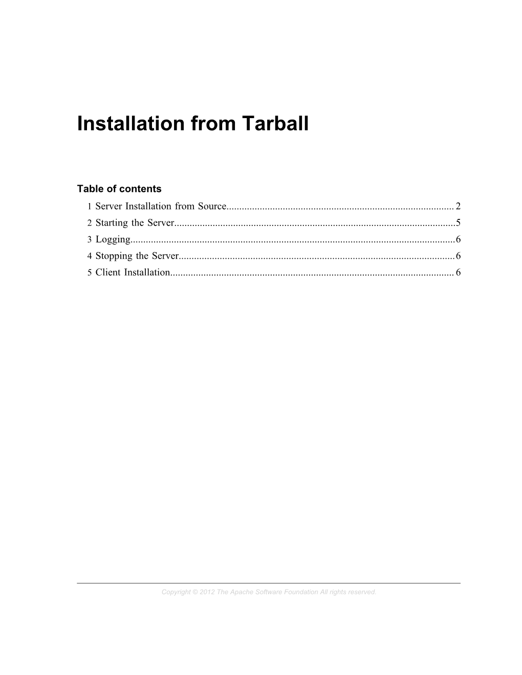 Installation from Tarball