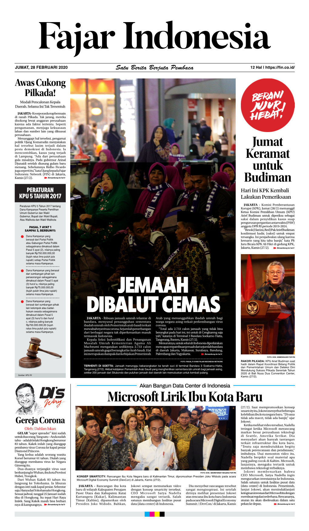 Paper Koran Fajar Indonesia Network Edisi 28 Februari 2020