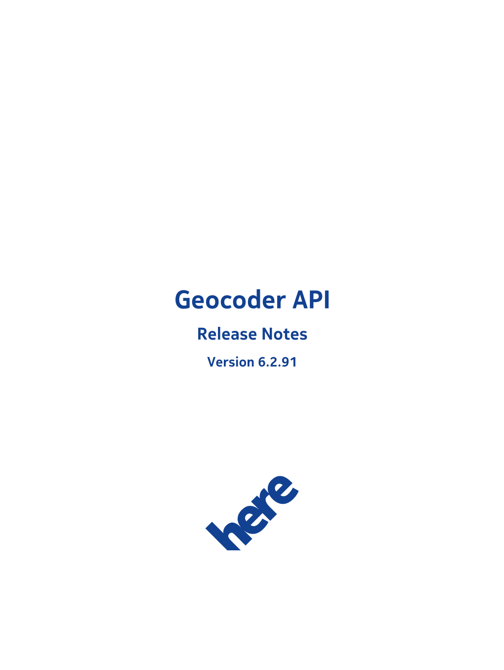 Geocoder API V6.2.91
