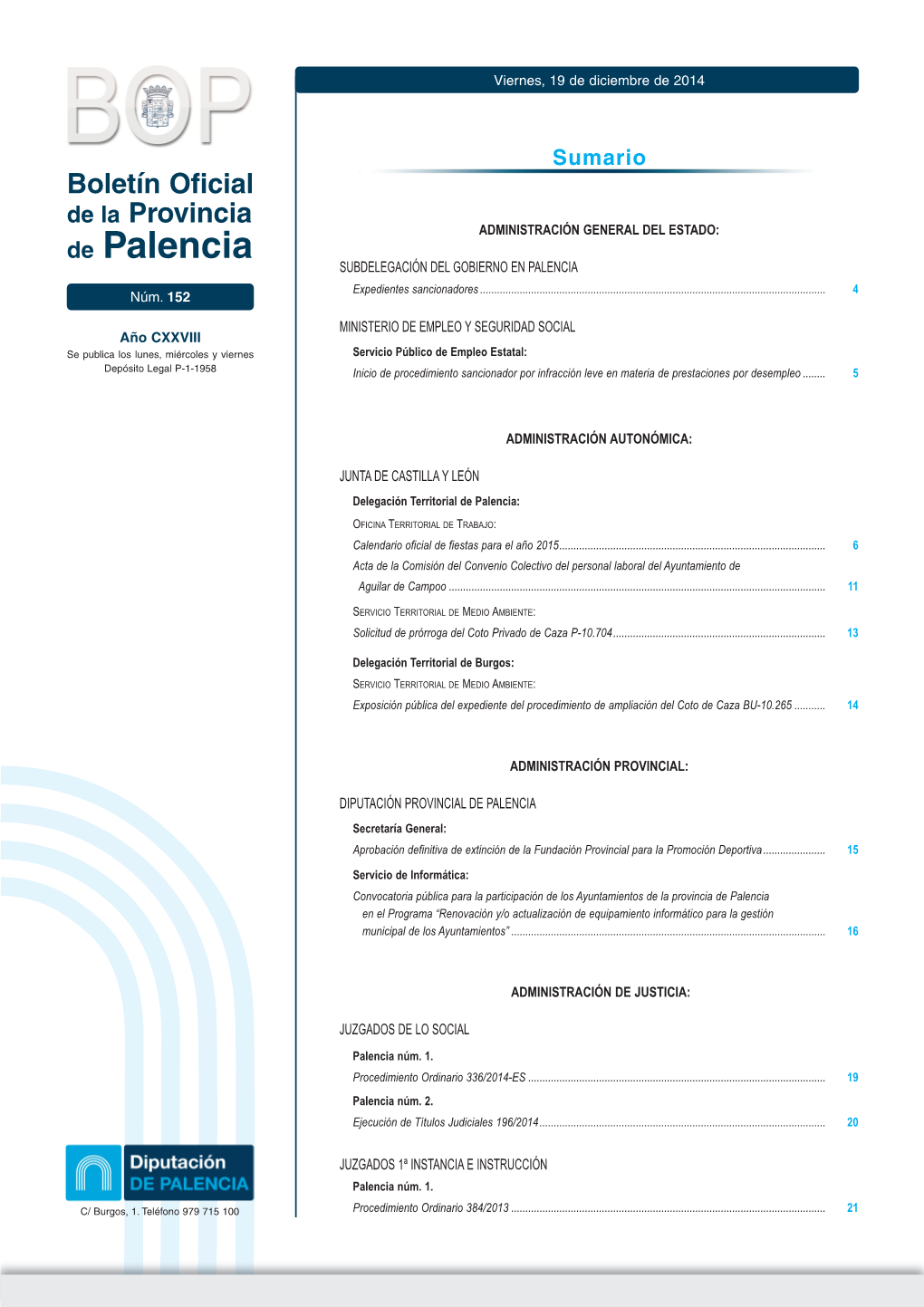 De Palencia SUBDELEGACIÓN DEL GOBIERNO EN PALENCIA Expedientes Sancionadores