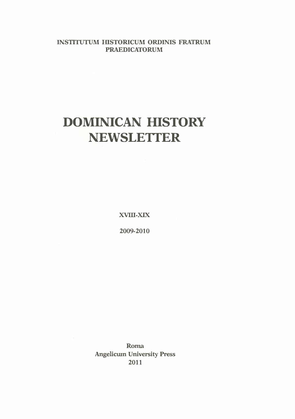 Dominican History Newsle1ter