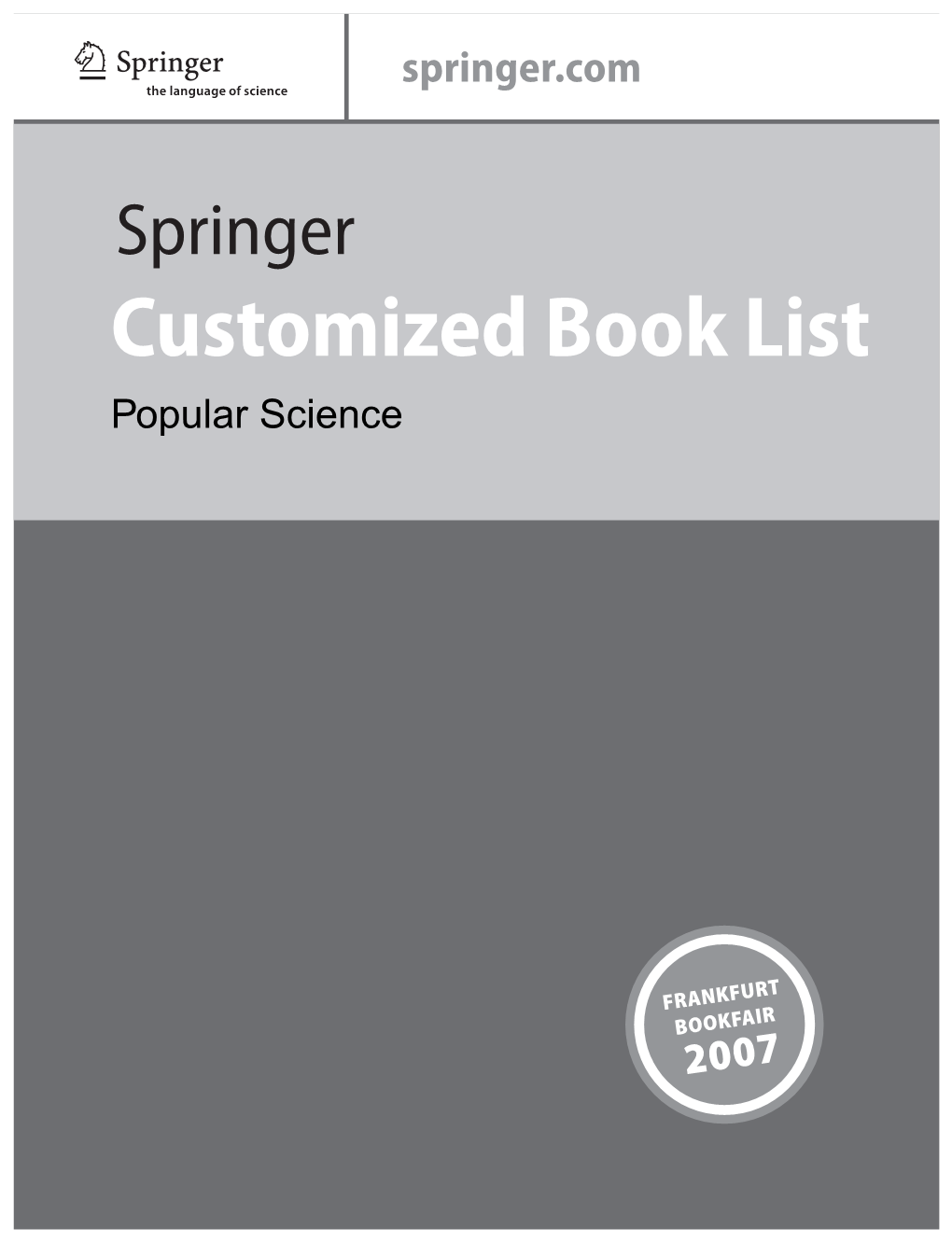 Customized Book List Popular Science