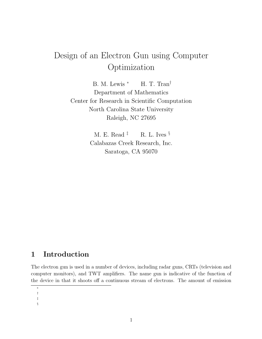 Design of an Electron Gun Using Computer Optimization