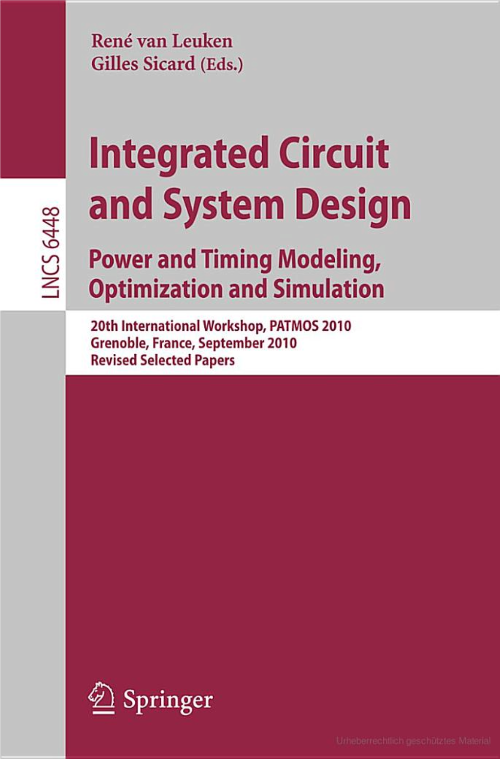 Integrated Circuit and System Design. Power and Timing Modeling