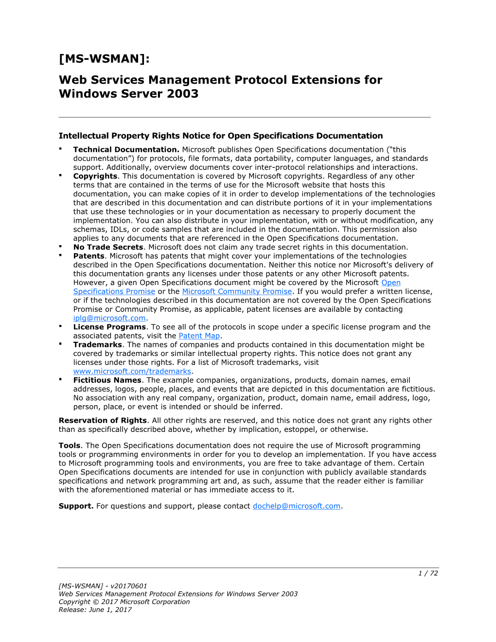 Web Services Management Protocol Extensions for Windows Server 2003