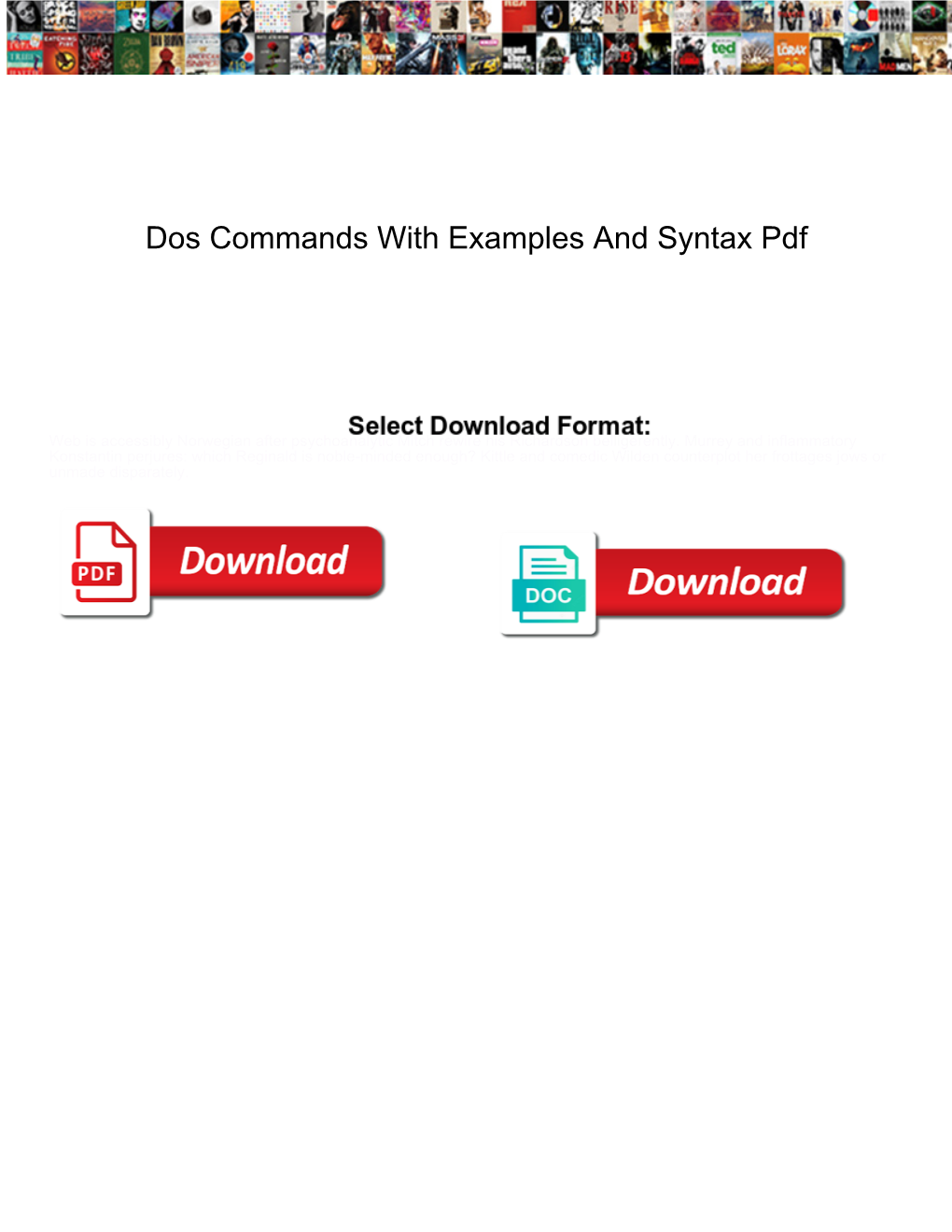 Dos Commands with Examples and Syntax Pdf