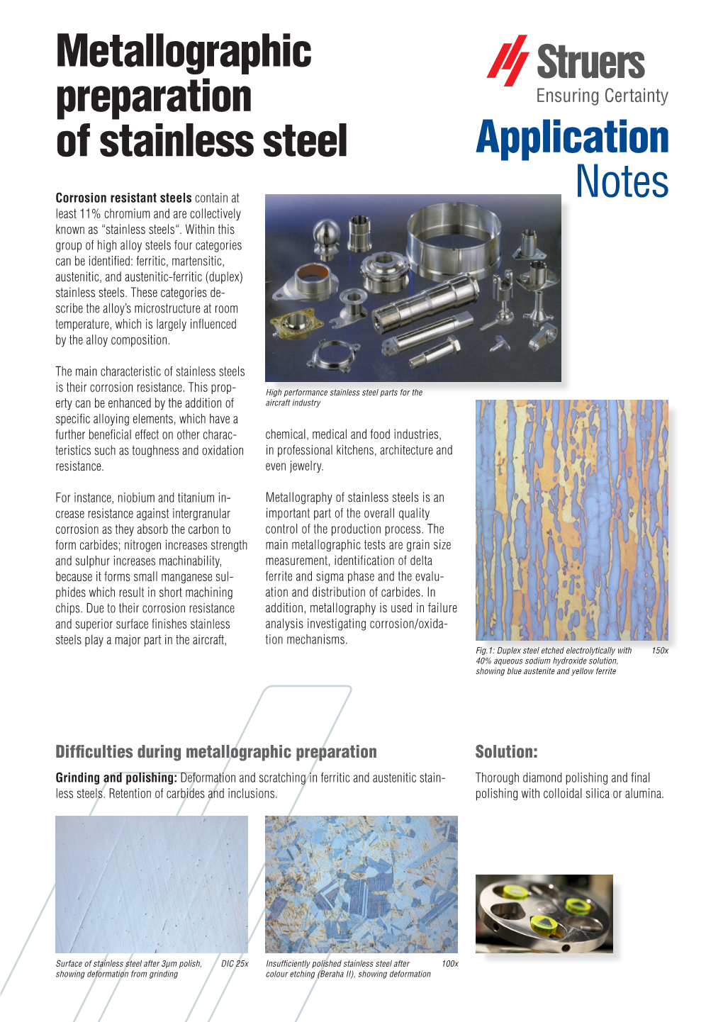 Metallographic Preparation of Stainless Steel Application Notes