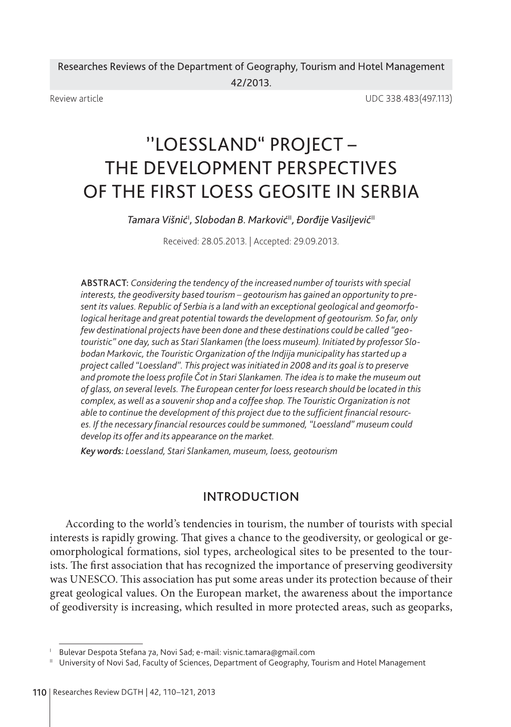 ''Loessland“ Project – the Development Perspectives