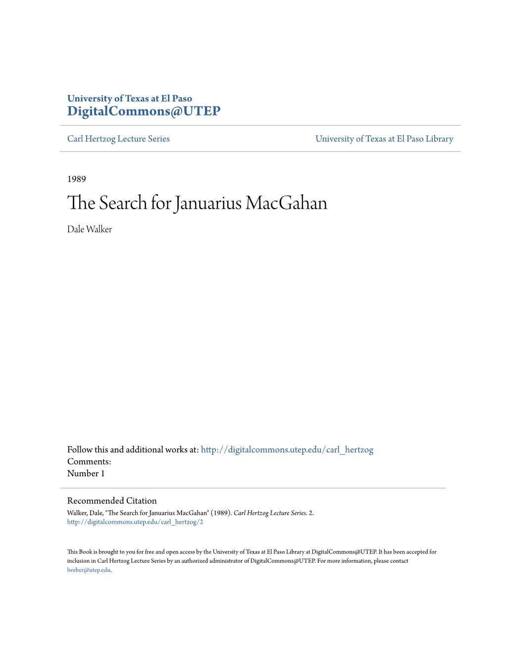 The Search for Januarius Macgahan by Dale L