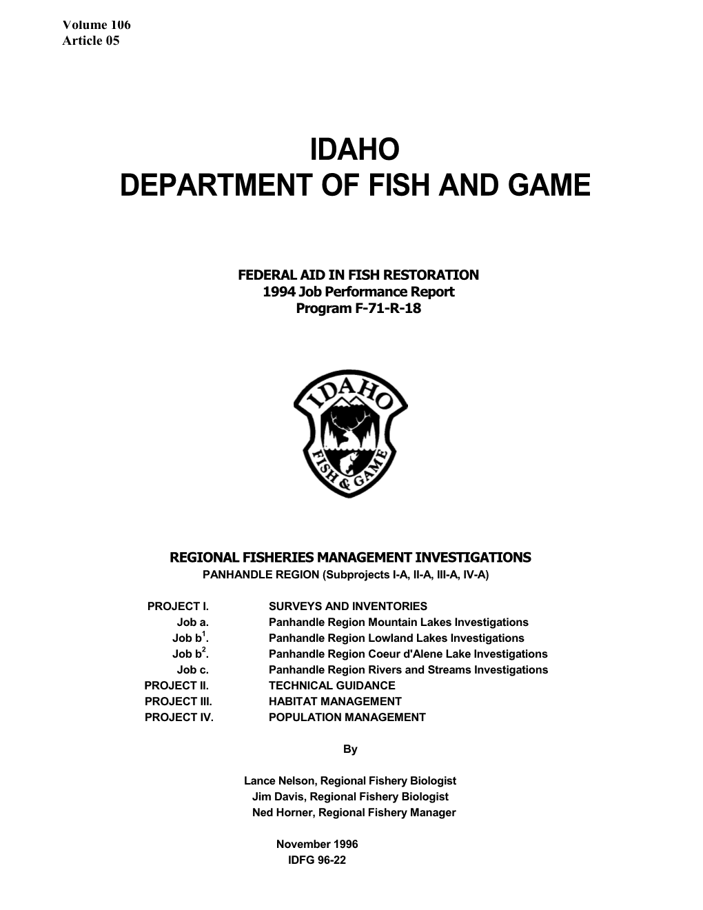 Idaho Department of Fish and Game