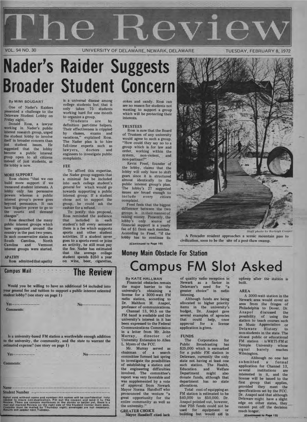 Nader's Raider Suggests Broader Student Concern