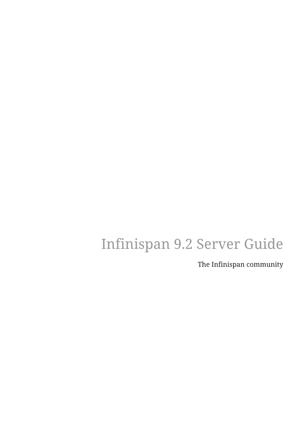 Infinispan 9.2 Server Guide
