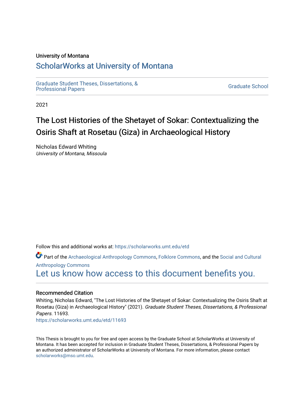 Contextualizing the Osiris Shaft at Rosetau (Giza) in Archaeological History