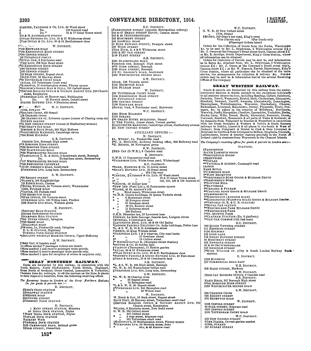 CONVEYANCE DIRECTORY, 1914. { Carrlere