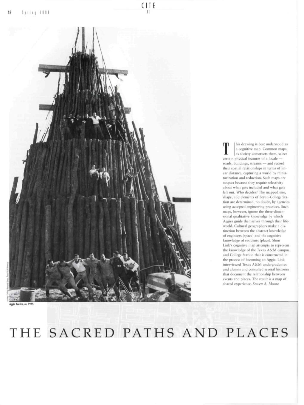 THE SACRED PATHS and PLACES CITE 41 Spring 1 9 9 8 19