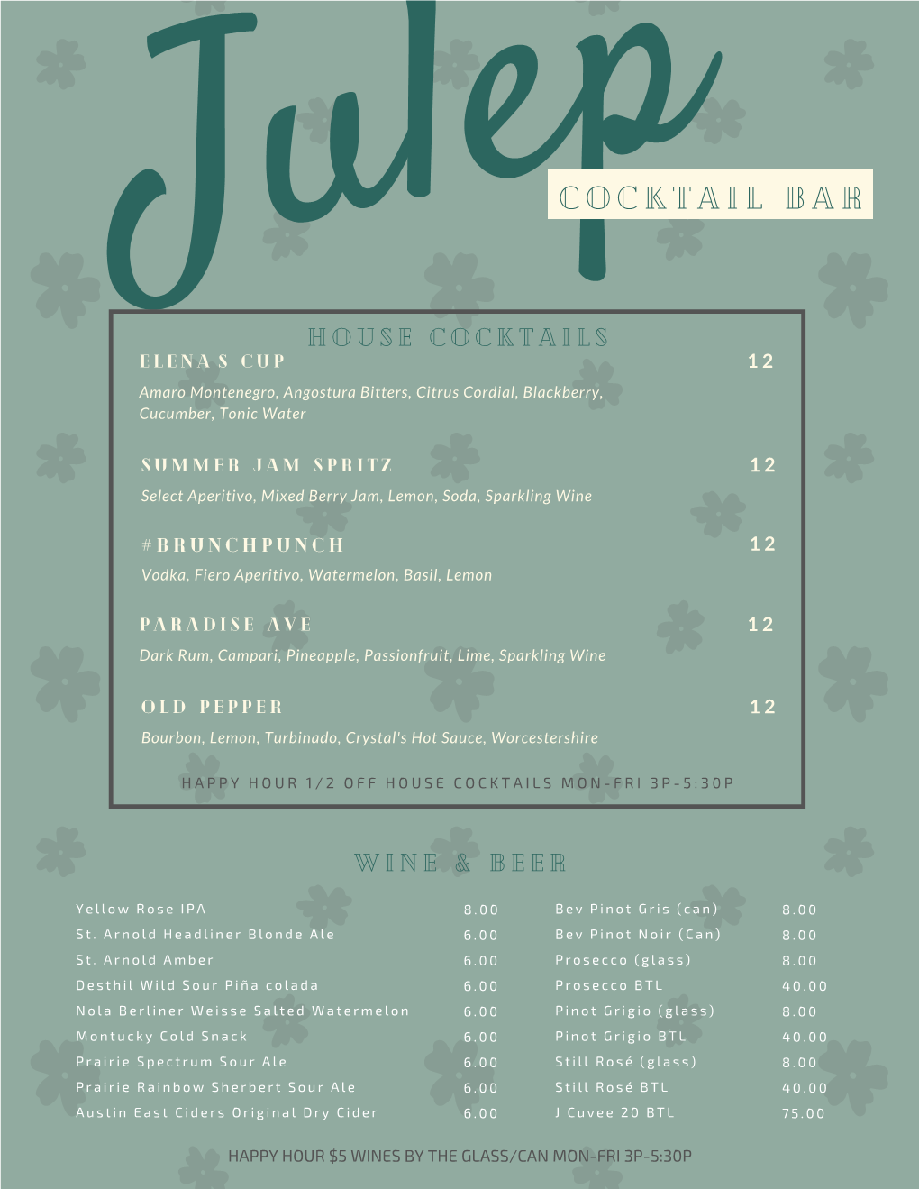 Julep Temp Menu 5/11