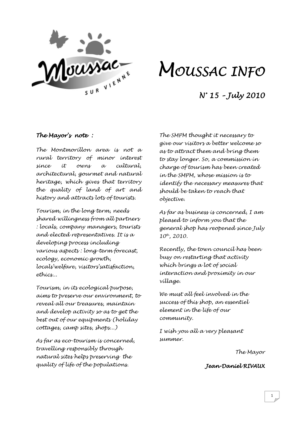 MOUSSAC Info English N°15
