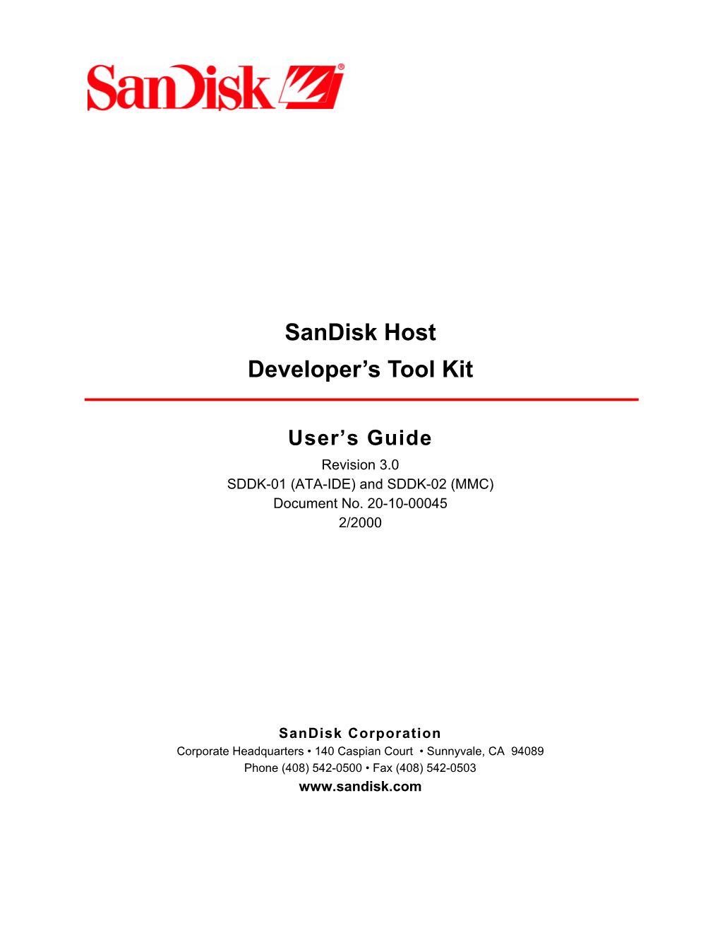 Sandisk Host Developer's Tool