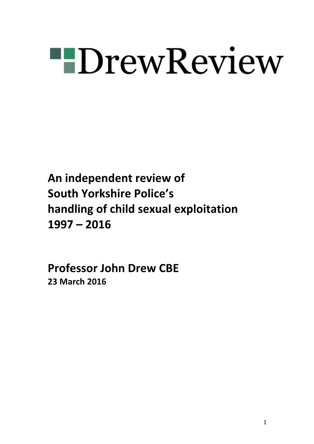 An Independent Review of South Yorkshire Police's Handling of Child