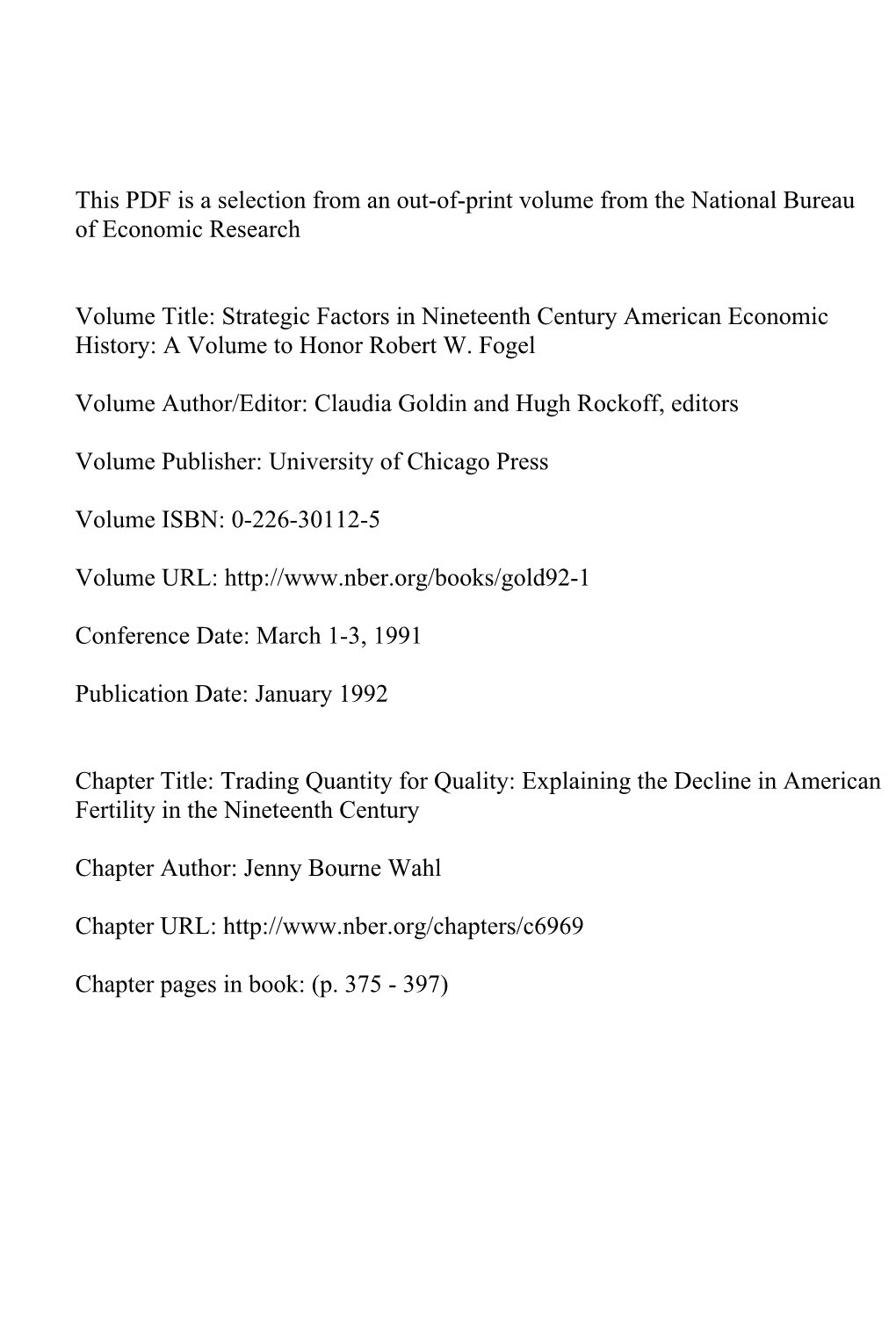 Explaining the Decline in American Fertility in the Nineteenth Century