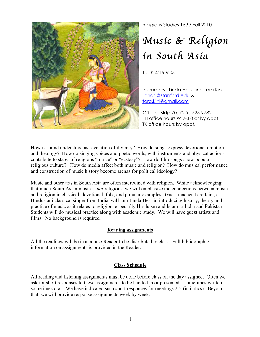 Music & Religion in South Asia