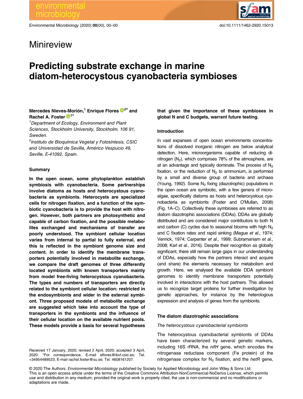 Predicting Substrate Exchange in Marine Diatom‐Heterocystous