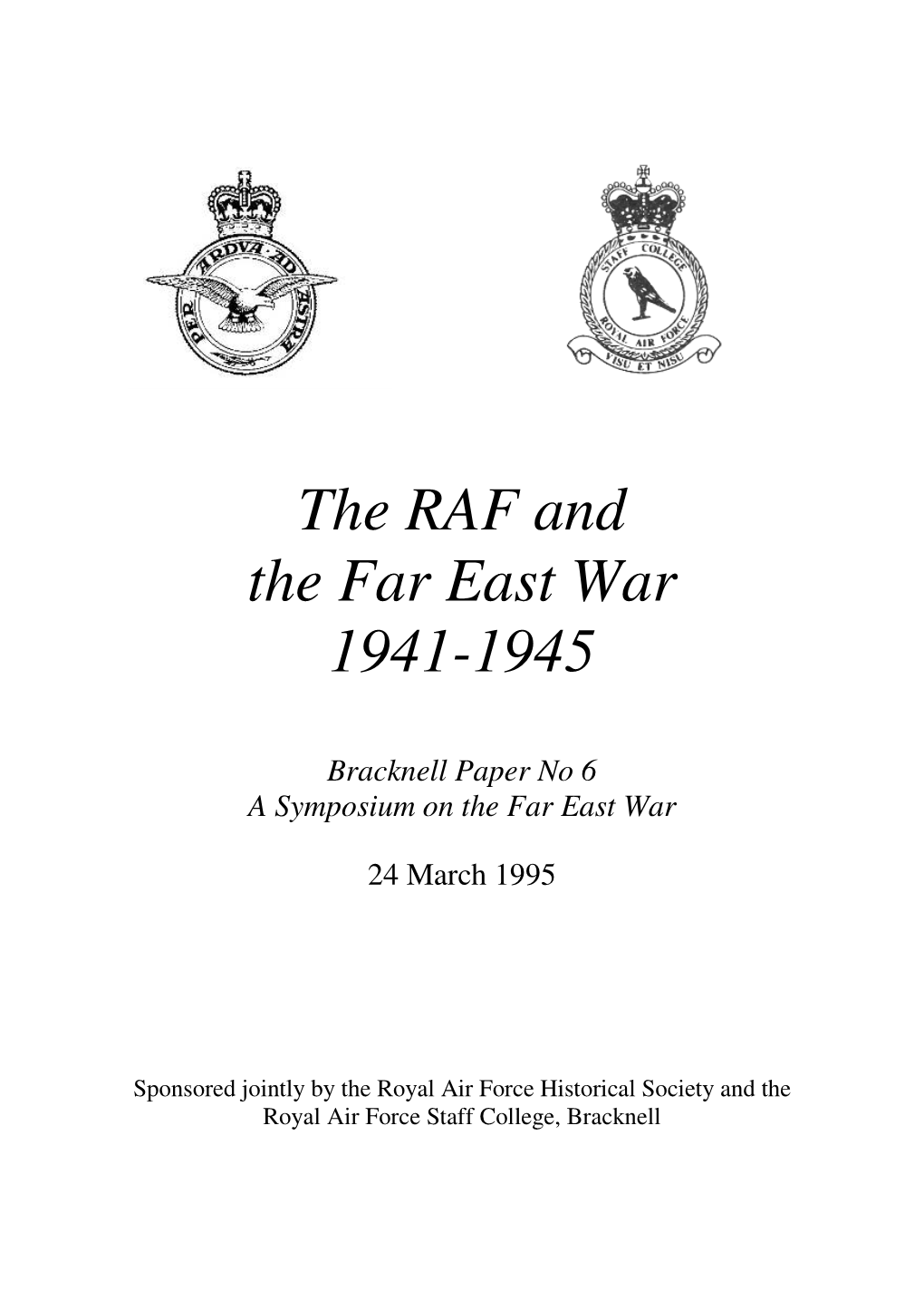 The RAF and the Far East War 1941-1945